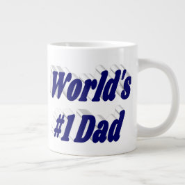 Taza De Café Gigante Número 1 Papá Padres Día Media azul oscuro