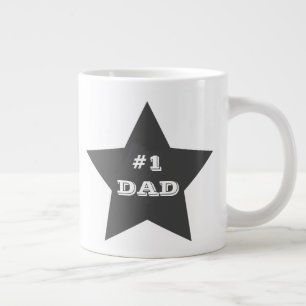 Taza De Café Gigante Número uno de papá, estrella gris #1