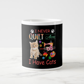 Taza De Café Gigante Nunca Me Quilero Solo Tengo Gatos Que Se Quiltan