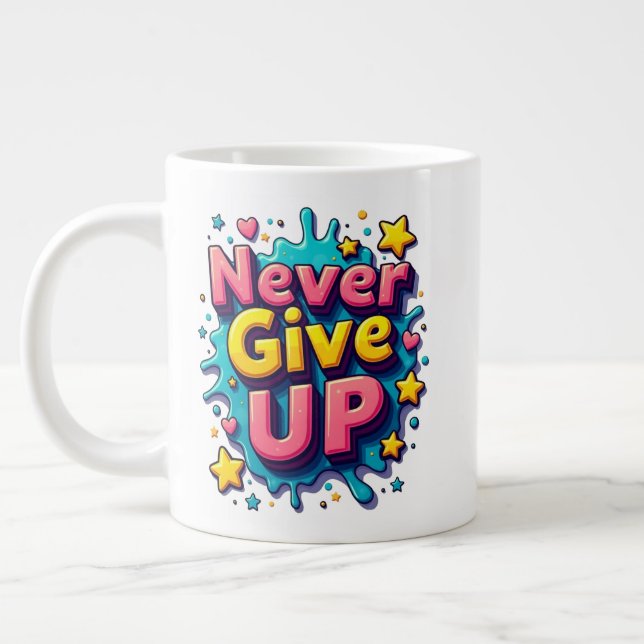 Taza De Café Gigante Nunca rendirse (Izquierda)