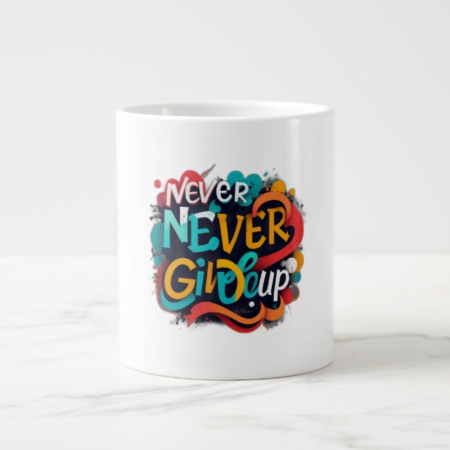 Taza De Café Gigante Nunca rendirse (Frente)