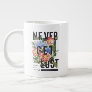 Taza De Café Gigante Nunca se pierda el lema floral