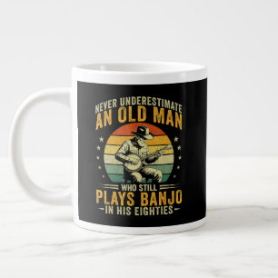 Taza De Café Gigante Nunca Subestimes A Un Hombre Mayor Toca Banjo