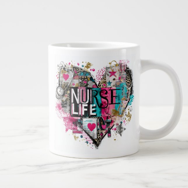 Taza De Café Gigante Nurse Life Valentine–Heart-Shaped Medical (Derecha)