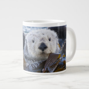 Taza De Café Gigante Nutria marina envuelta en kelp