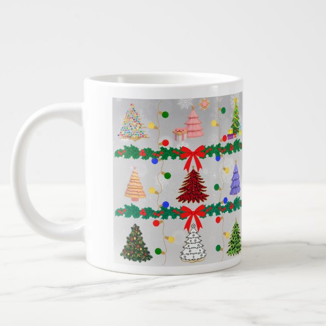 Taza De Café Gigante O Mug de Árboles de Navidad (Izquierda)