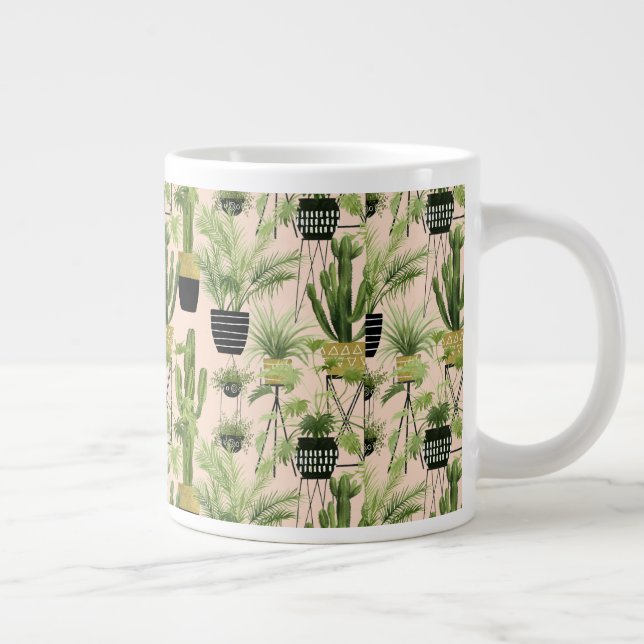 Taza De Café Gigante Oasis interior | Patrón de líneas de planta (Derecha)
