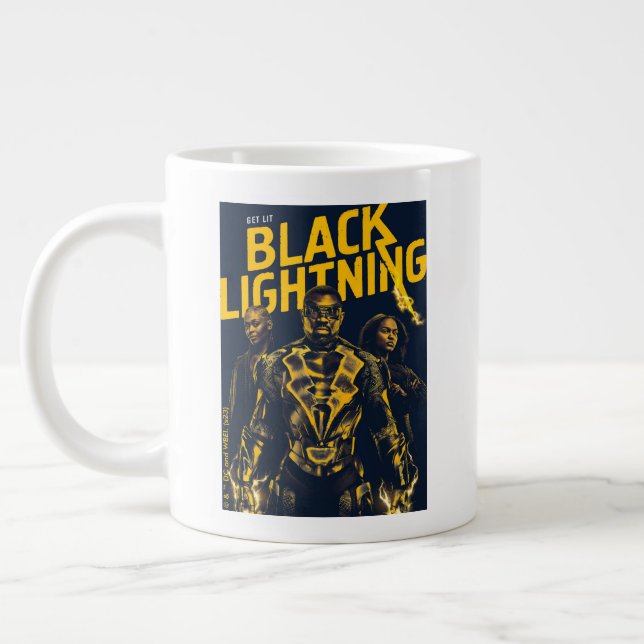 Taza De Café Gigante Obtén luz - Black Lightning (Izquierda)