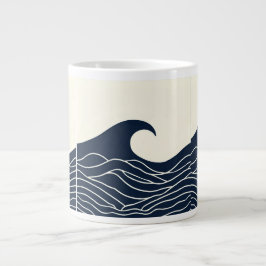 Taza De Café Gigante Ocean Wave Silhouette Coastal Mug