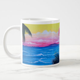 Taza De Café Gigante Océano atardecer 
