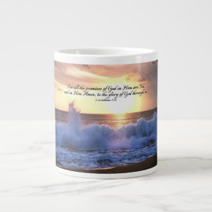 Taza De Café Gigante Océano "Todas las promesas de Dios"