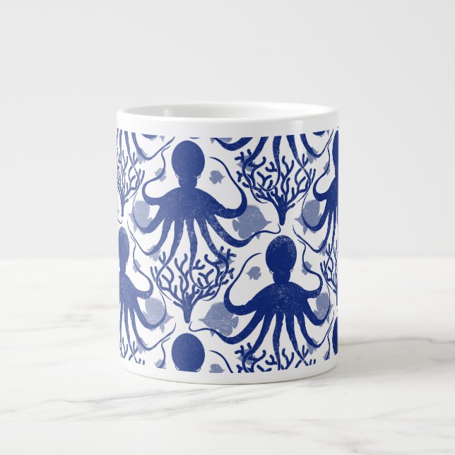 Taza De Café Gigante Octopus (fondo claro) (Frente)
