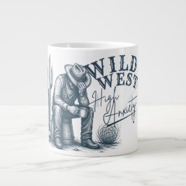 Taza De Café Gigante Oeste Salvaje Alta Ansiedad | Diseño Divertido del