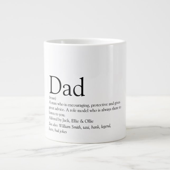 Taza De Café Gigante Oferta de definición de papá Fun Guay Negro y Blan (Frente)