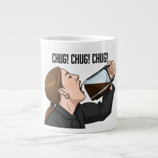 Taza De Café Gigante Office Woman Chugging Coffee From Pot Humor