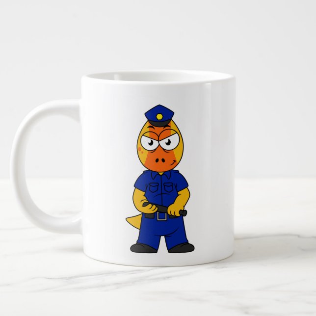 Taza De Café Gigante Oficial de Policía de Pachycephalosaurus. (Izquierda)