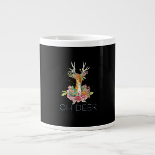 Taza De Café Gigante Oh Ciervo Lindo Ciervo Colorido Diseño Mínimo