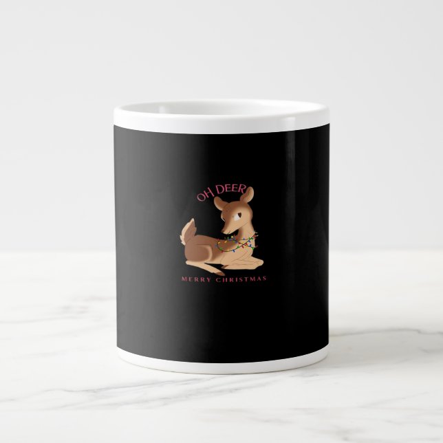 Taza De Café Gigante Oh Deer Christmas Modern Design  (Frente)