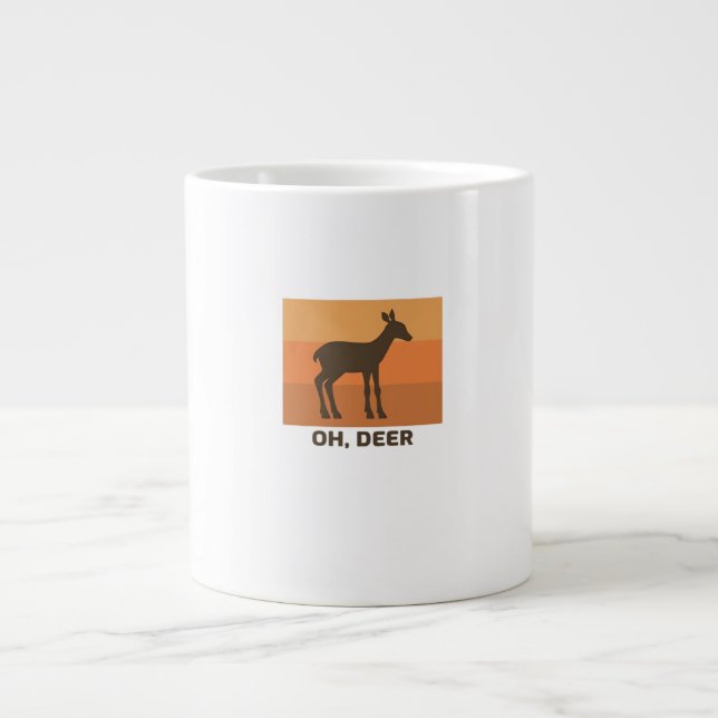 Taza De Café Gigante Oh Deer Classic Simple Design  (Frente)