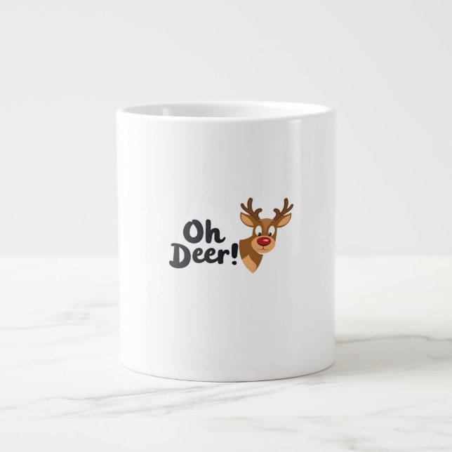 Taza De Café Gigante Oh Deer Clean Minimal Seeing  (Frente)