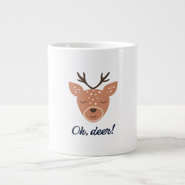 Taza De Café Gigante Oh Deer Deer Love Save The Deer Creative Design  (Frente)