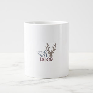 Taza De Café Gigante Oh Deer Diseño Clásico Retro 
