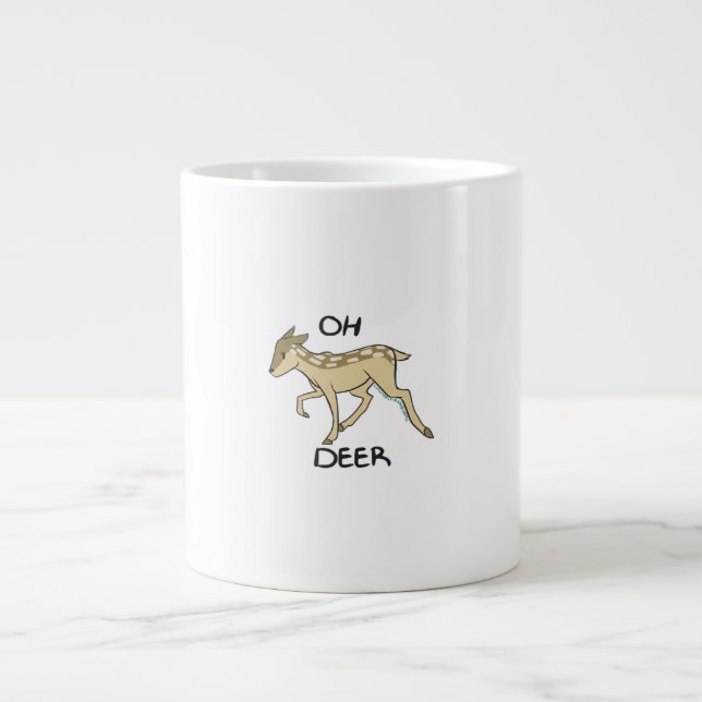 Taza De Café Gigante Oh Deer Elegant Timeless Style  (Frente)