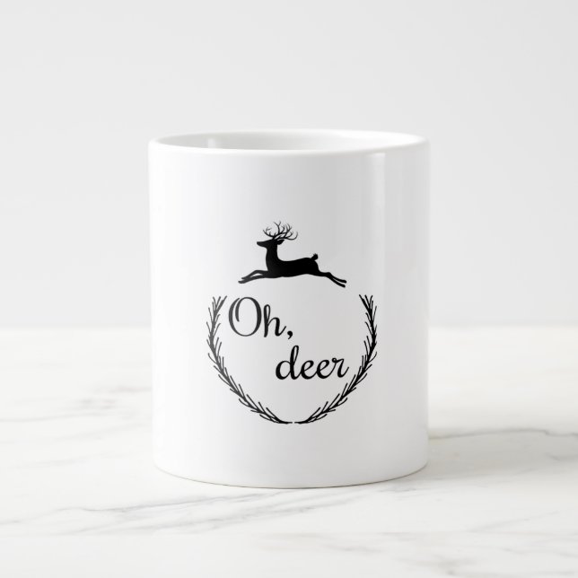 Taza De Café Gigante Oh Deer Funny Style Design  (Frente)