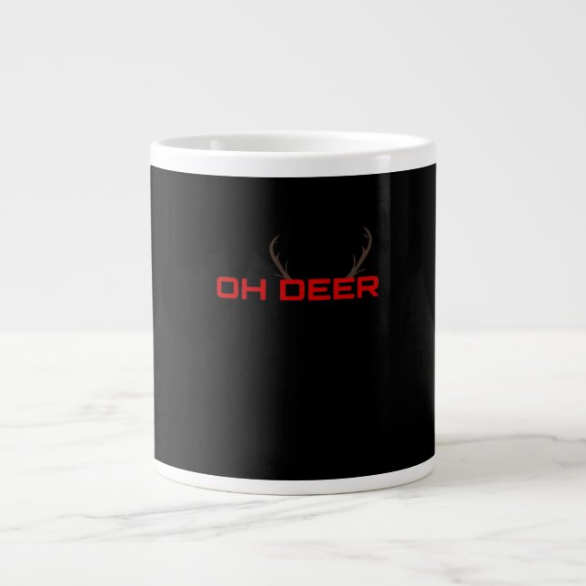Taza De Café Gigante Oh Deer Minimal Aesthetic Vibe  (Frente)