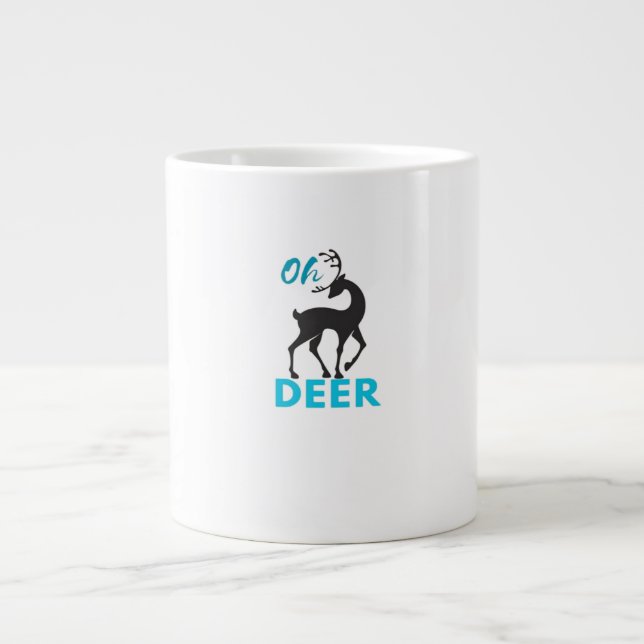 Taza De Café Gigante Oh Deer Minimal Design  (Frente)