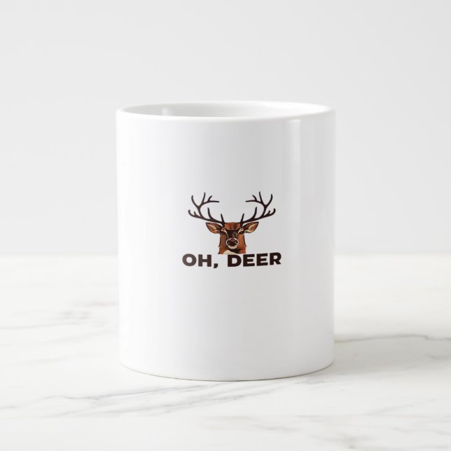 Taza De Café Gigante Oh Deer Modern Clean Design  (Frente)