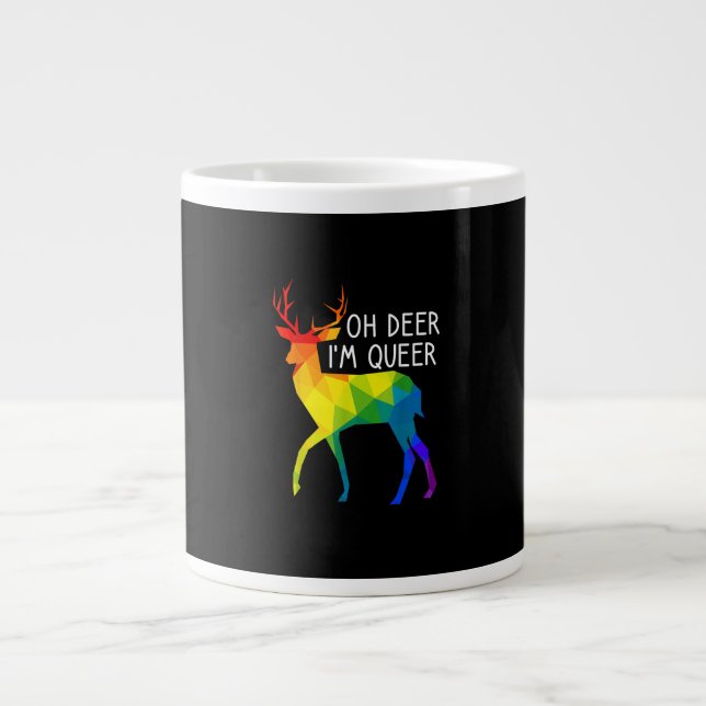 Taza De Café Gigante Oh Deer Queer LGBTQ Pride Celebration Month  (Frente)