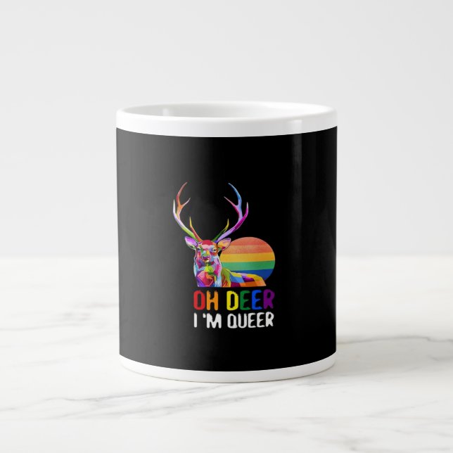 Taza De Café Gigante Oh Deer Queer Minimal Modern Style  (Frente)