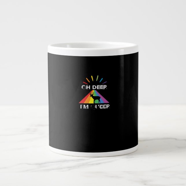 Taza De Café Gigante Oh Deer Queer Trendy Aesthetic Design  (Frente)