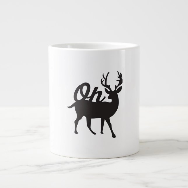 Taza De Café Gigante Oh Deer Retro Classic Vibe  (Frente)