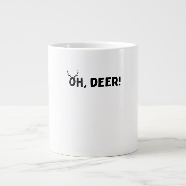 Taza De Café Gigante Oh Deer Simple Aesthetic  (Frente)