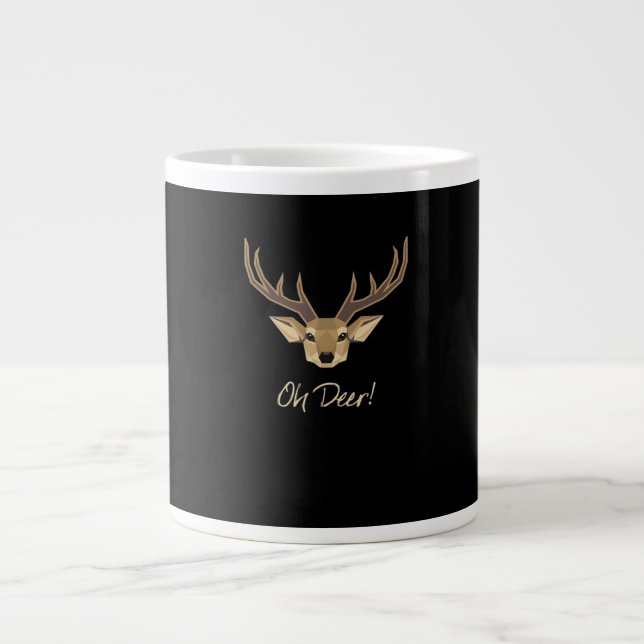 Taza De Café Gigante Oh Deer Whimsical Artistic Expression  (Frente)