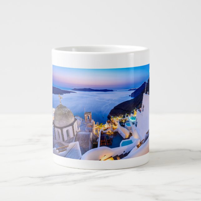 Taza De Café Gigante Oia Santorini (Frente)