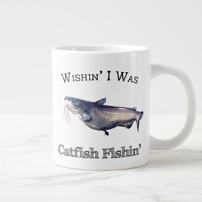 Taza De Café Gigante Ojalá Fuera Catfish Fisher (Derecha)