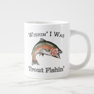 Taza De Café Gigante Ojalá Fuera Trout Fishin