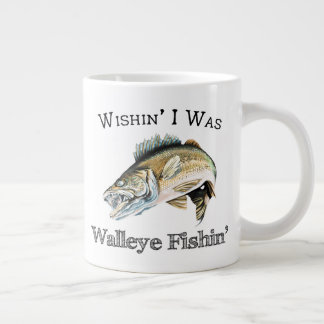 Taza De Café Gigante Ojalá Fuera Walleye Fishin