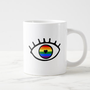 Taza De Café Gigante Ojo arcoiris