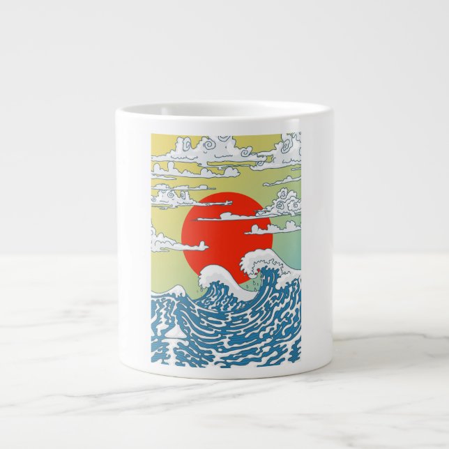 Taza De Café Gigante Olas Japonesas (Frente)
