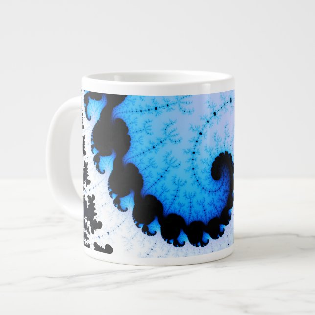 Taza De Café Gigante Onda azul - arte del fractal (Izquierda)