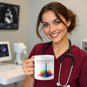 Taza De Café Gigante Ondas de ultrasonido coloreadas por sonógrafos