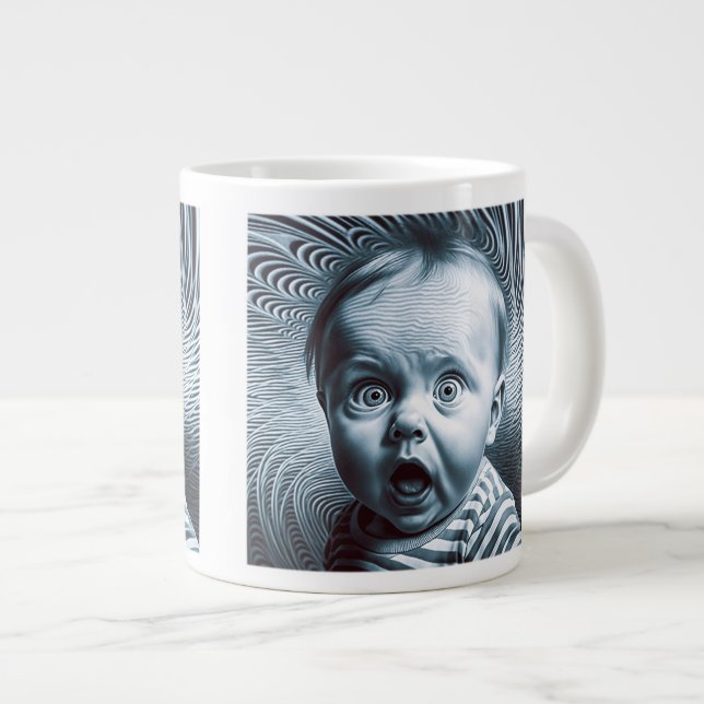 Taza De Café Gigante Op Art Baby Jumbo Mug (Derecha)