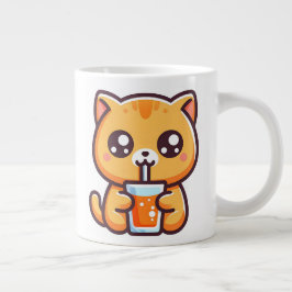 Taza De Café Gigante Orange Katze trinkt Orangensaft