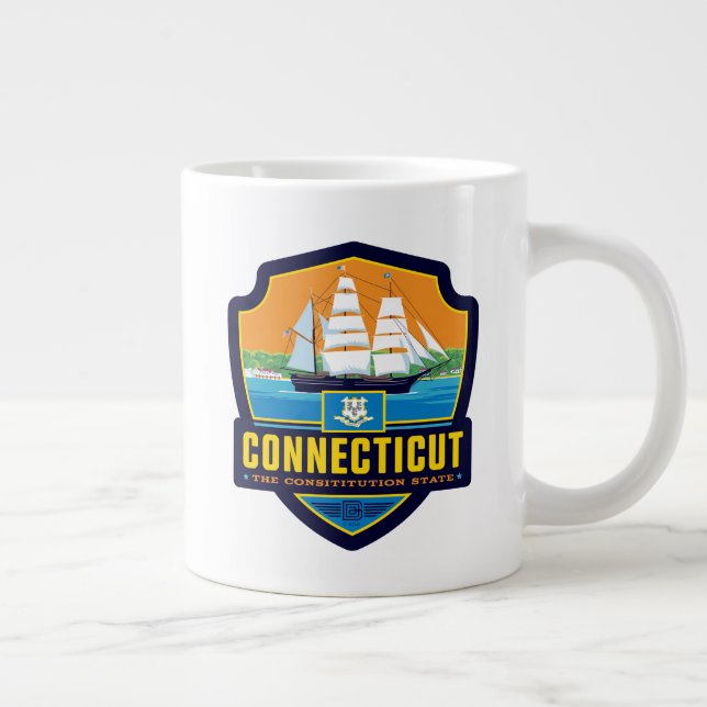Taza De Café Gigante Orgullo del Estado | Connecticut (Derecha)