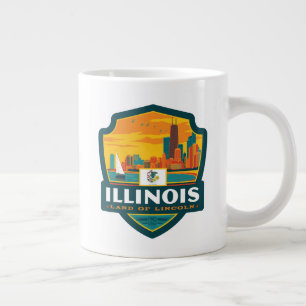 Taza De Café Gigante Orgullo del Estado Illinois