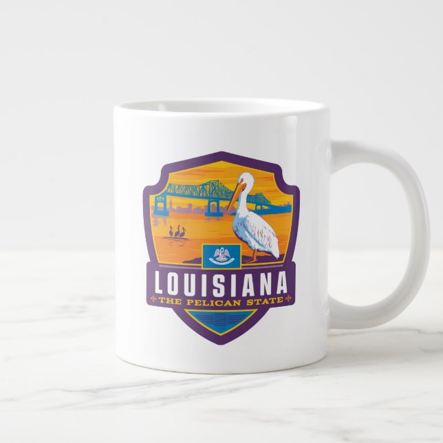Taza De Café Gigante Orgullo del Estado | Luisiana (Derecha)